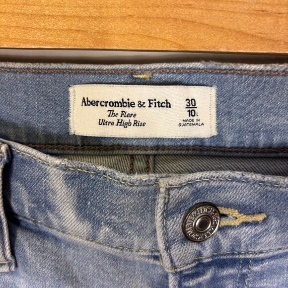 Abercrombie & Fitch The Flare Ultra High Rise Jeans 10 Long Inseam - Picture 5 of 7